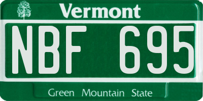 VT license plate NBF695