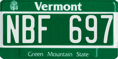 VT license plate NBF697