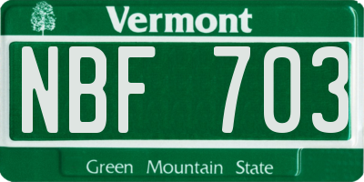 VT license plate NBF703