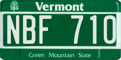VT license plate NBF710