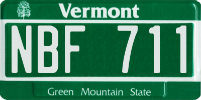 VT license plate NBF711