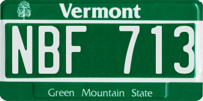 VT license plate NBF713