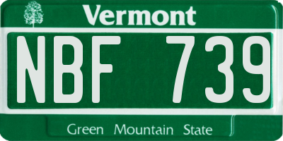 VT license plate NBF739