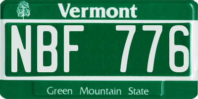 VT license plate NBF776