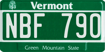 VT license plate NBF790