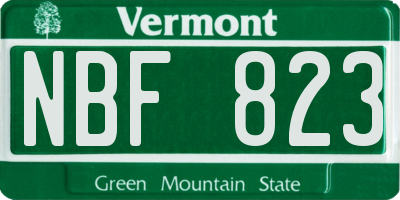 VT license plate NBF823
