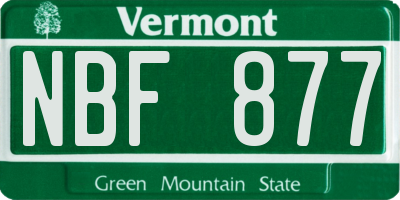 VT license plate NBF877