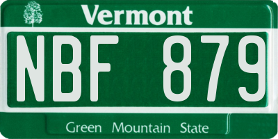 VT license plate NBF879