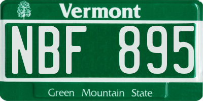 VT license plate NBF895