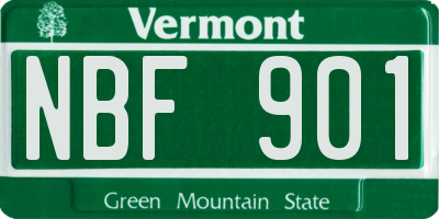 VT license plate NBF901