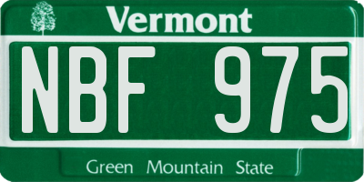VT license plate NBF975