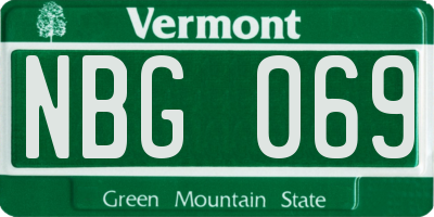 VT license plate NBG069