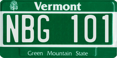 VT license plate NBG101