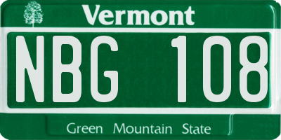 VT license plate NBG108
