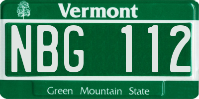 VT license plate NBG112