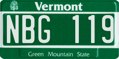 VT license plate NBG119