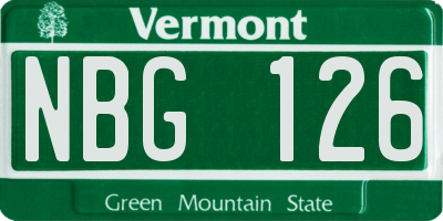 VT license plate NBG126
