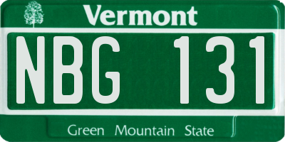 VT license plate NBG131