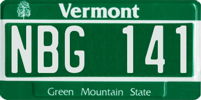 VT license plate NBG141