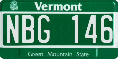 VT license plate NBG146