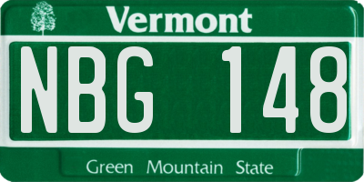 VT license plate NBG148