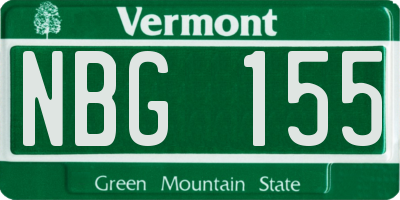 VT license plate NBG155