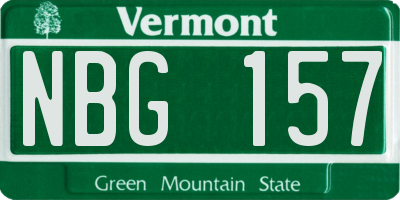VT license plate NBG157