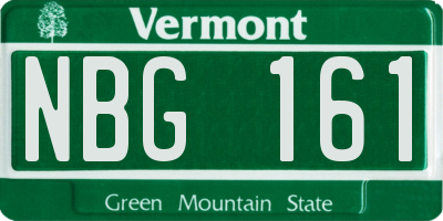 VT license plate NBG161