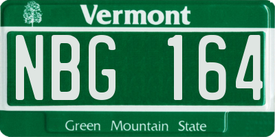 VT license plate NBG164
