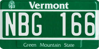 VT license plate NBG166