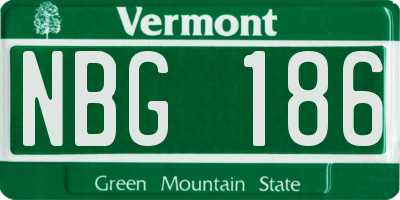 VT license plate NBG186
