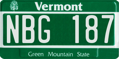 VT license plate NBG187