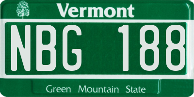 VT license plate NBG188