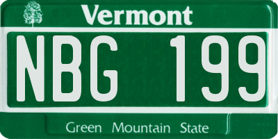 VT license plate NBG199