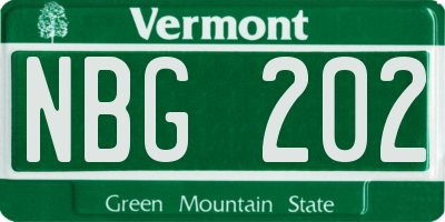 VT license plate NBG202