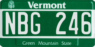 VT license plate NBG246