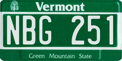 VT license plate NBG251