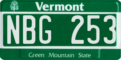 VT license plate NBG253