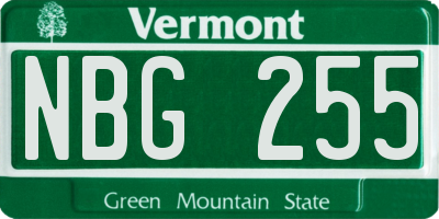 VT license plate NBG255
