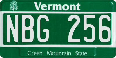 VT license plate NBG256