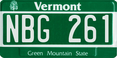 VT license plate NBG261