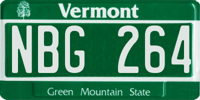VT license plate NBG264