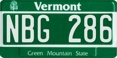 VT license plate NBG286