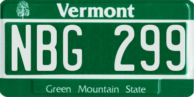 VT license plate NBG299