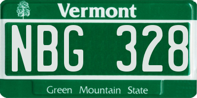 VT license plate NBG328