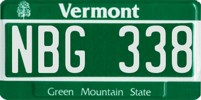 VT license plate NBG338