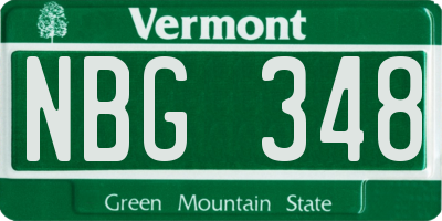 VT license plate NBG348