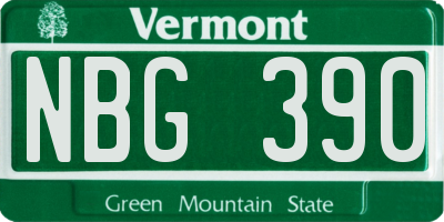 VT license plate NBG390