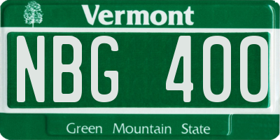 VT license plate NBG400