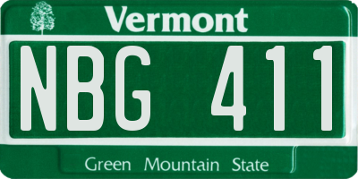 VT license plate NBG411
